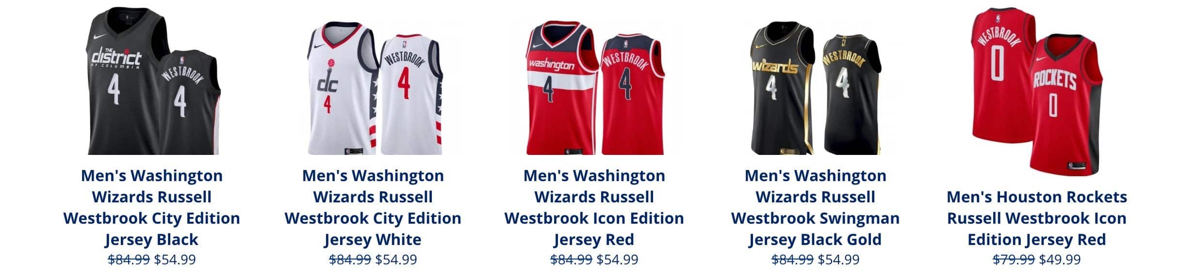 NBA_ 1 John Jersey Wall Ja 12 Morant Jerseys Mens Russell 4 Westbrook  Basketball Blue Red Black White stitched''nba''Jerseys 
