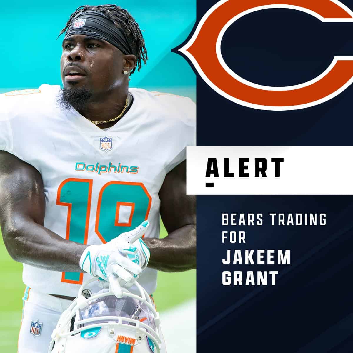 Miami Dolphins trade WR Jakeem Grant to Chicago Bears 